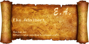 Eke Adalbert névjegykártya